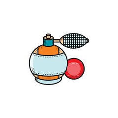 vector flat style decorated hairdresser spray for barber shop or hairdresser salon icon. Isolated illustration on a white background for your logo, brand, poster or web design.