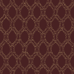 Fototapeta premium Seamless vector ornament. Modern background with golden dots. Geometric modern pattern