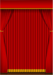 Red curtain background illustration (portrait)