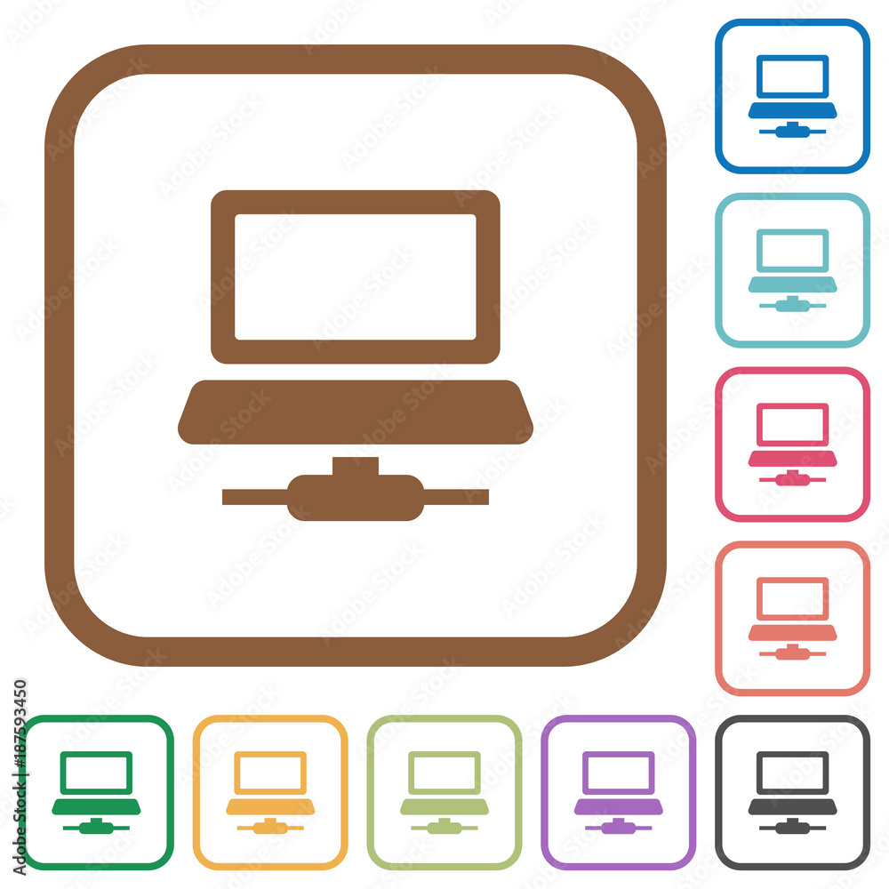 Poster network computer simple icons