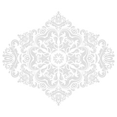 Elegant vector ornament in classic style. Abstract traditional pattern with oriental elements. Classic light silver vintage pattern