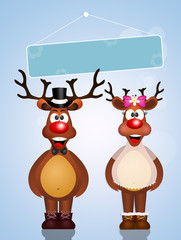 illustration of reindeer spouses