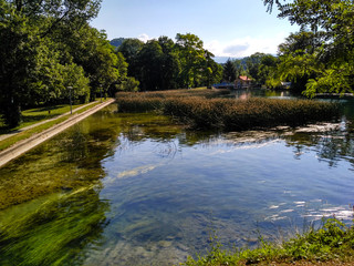 Fototapeta na wymiar Colorful pond in Bosna and Hercegovina