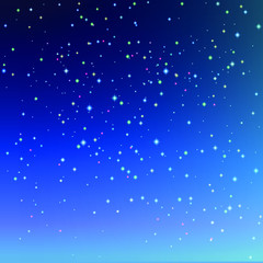 Vector illustration. The stars in the beautiful night sky, fairy-fantastic night sky.