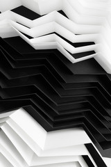 Obraz premium Black and white abstract background with stripes of paper