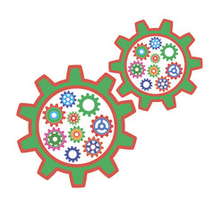 Multicolored gears. Vector illustration.