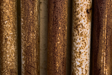 Background of metal rusty pipes