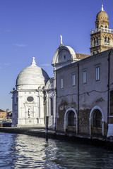 Fototapeta na wymiar The church and monastery at San Giorgio Maggiore in the lagoon of Venice