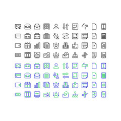 business icon set vector isolated.