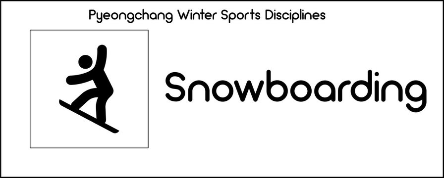 Icon depicting Snowboarding discipline of winter sports games in Pyeongchang