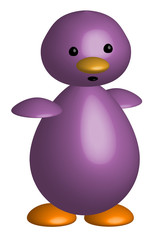 Funny lilac bird baby, 3d