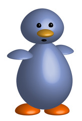 Funny lilac little bird, 3d