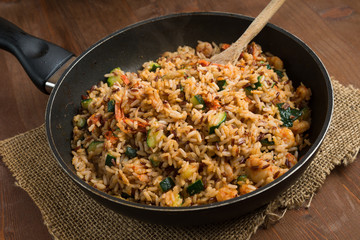 Risotto con zucchine e gamberi