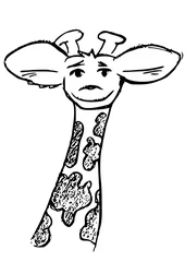 Fotobehang giraffe illustratie © emieldelange