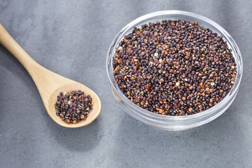 Black quinoa in the bowl - Chenopodium quinoa