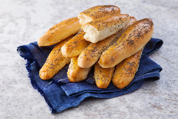 homemade buns with poppy seeds