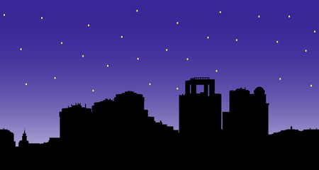 Silhouette of the town.