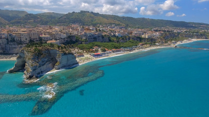 Beautiful aerial coast of Calabria in summer, Italy