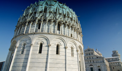 Piazza dei Miracoli in Pisa after a Snowstorm