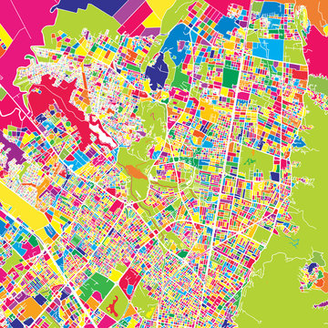 Bogotá, Colombia, colorful vector map