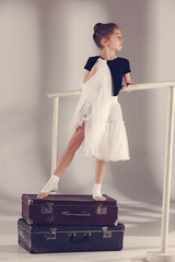 The little girl as balerina dancer standing at studio © master1305
