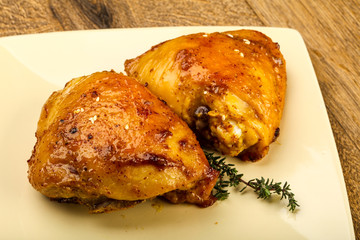 Roasted chicken thighs
