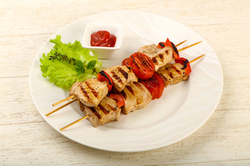 Grilled turkey skewer