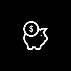 Piggy bank vector icon