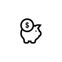 Obraz premium Piggy bank vector icon