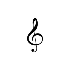 Treble clef vector icon