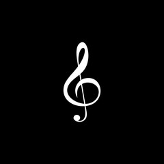 Fototapeta premium Treble clef vector icon