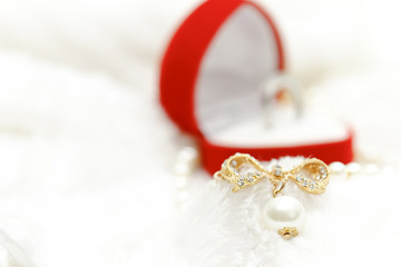 Pearl beeds on sensuous creamy satin