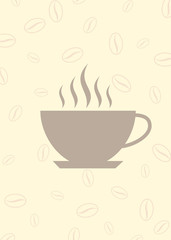 Coffee cup and beans background