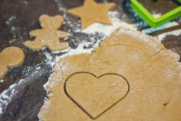 heart of love from gingerbread dough