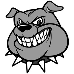 Bulldog Head Illustration - A vector cartoon illustration of a Classic Bulldog Head.