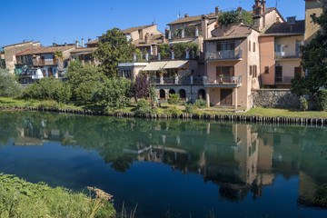 Fototapeta na wymiar Rieti (Italy), along Velino river