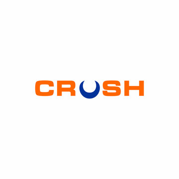 Crush Letter with Crescent Logo Vector