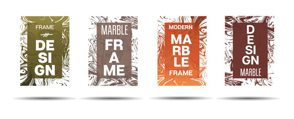 Liquid Marble Frame. Vector Painted Hipster Border for Sale Ads, Text. Marble Textured Minimal Cover, Business Card, Music Poster Design. Dynamic Funky Creative Neon Colored Banner.