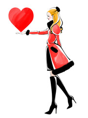 バレンタインの告白 赤いコート