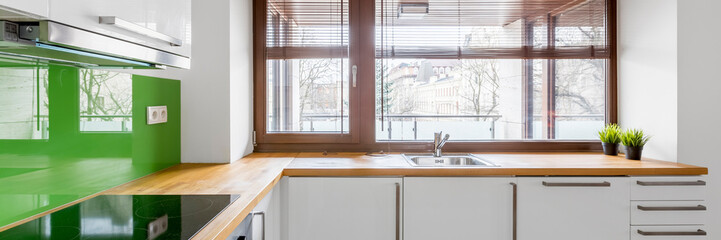 White kitchen with modern cupboards