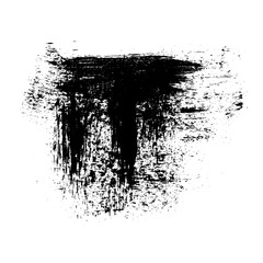 Vector grange acrylic brush strokes. Black design elements on white background. Hand painted. Ink drawing.