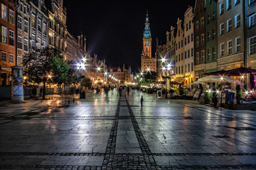 Gdańsk nocą  - obrazy, fototapety, plakaty