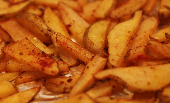 close up of french fries