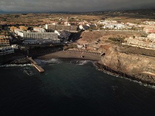 Beach and Hotels from above