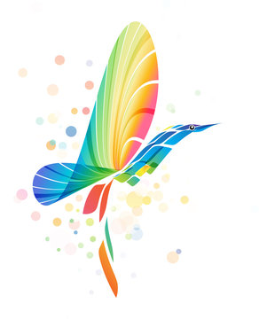 Abstract colorful fantasy bird