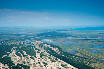 Aerial View Over Letea Forest in the Danube Delta, Romania