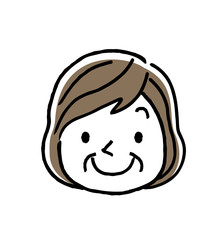 シニア女性：顔、表情
