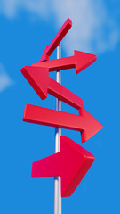 Red arrows on signpost