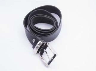 Obraz premium men's leather belt on white background