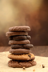 Fototapeta na wymiar Assortment of Chocolate Biscuits